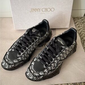 Jimmy Choo Black and Gray Patterned Women's Sneakers
